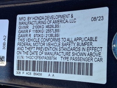 2023 Honda Accord Hybrid Touring