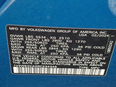 2024 Volkswagen Atlas Cross Sport 2.0T SE w/Technology