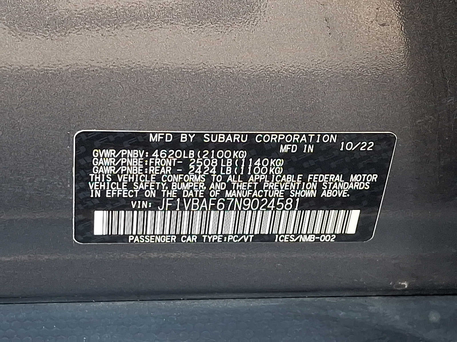 2022 Subaru WRX Premium