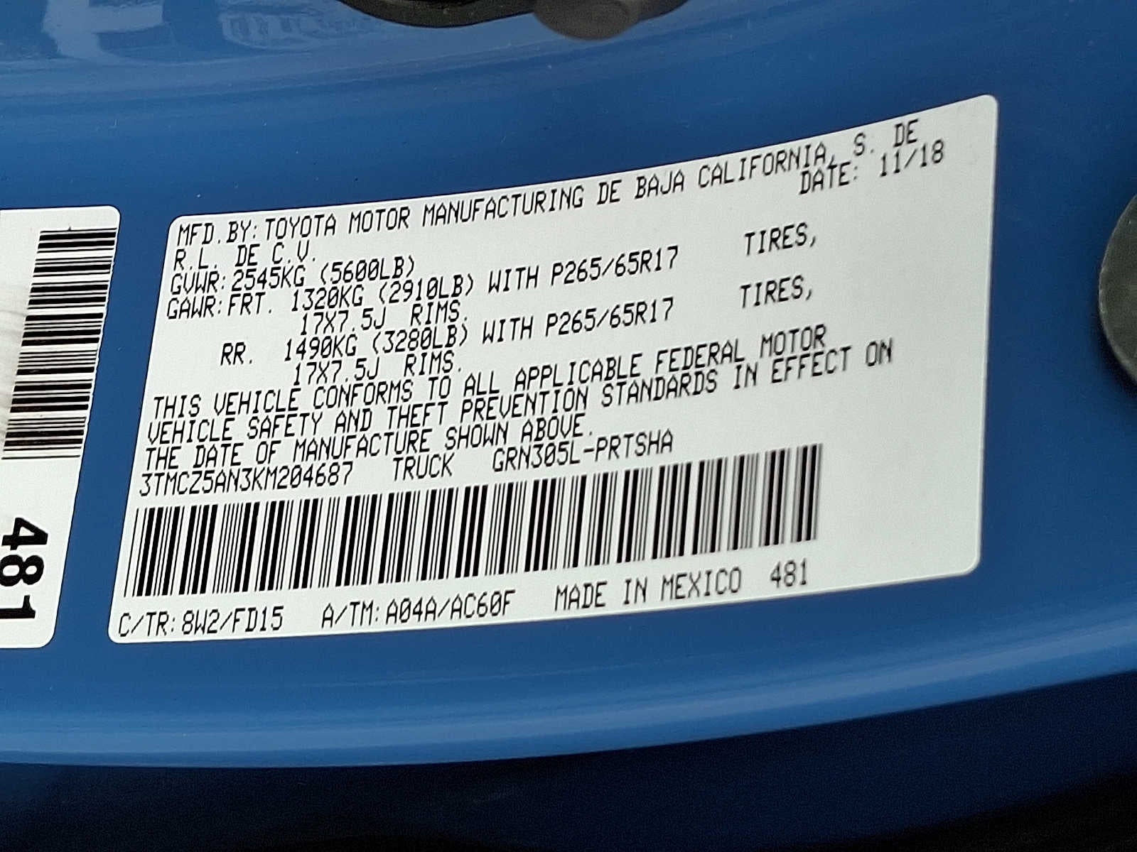 2019 Toyota Tacoma 4WD SR