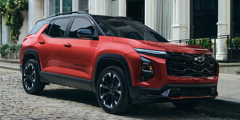 Red 2027 Chevrolet Equinox shown from the front three-quarter angle.